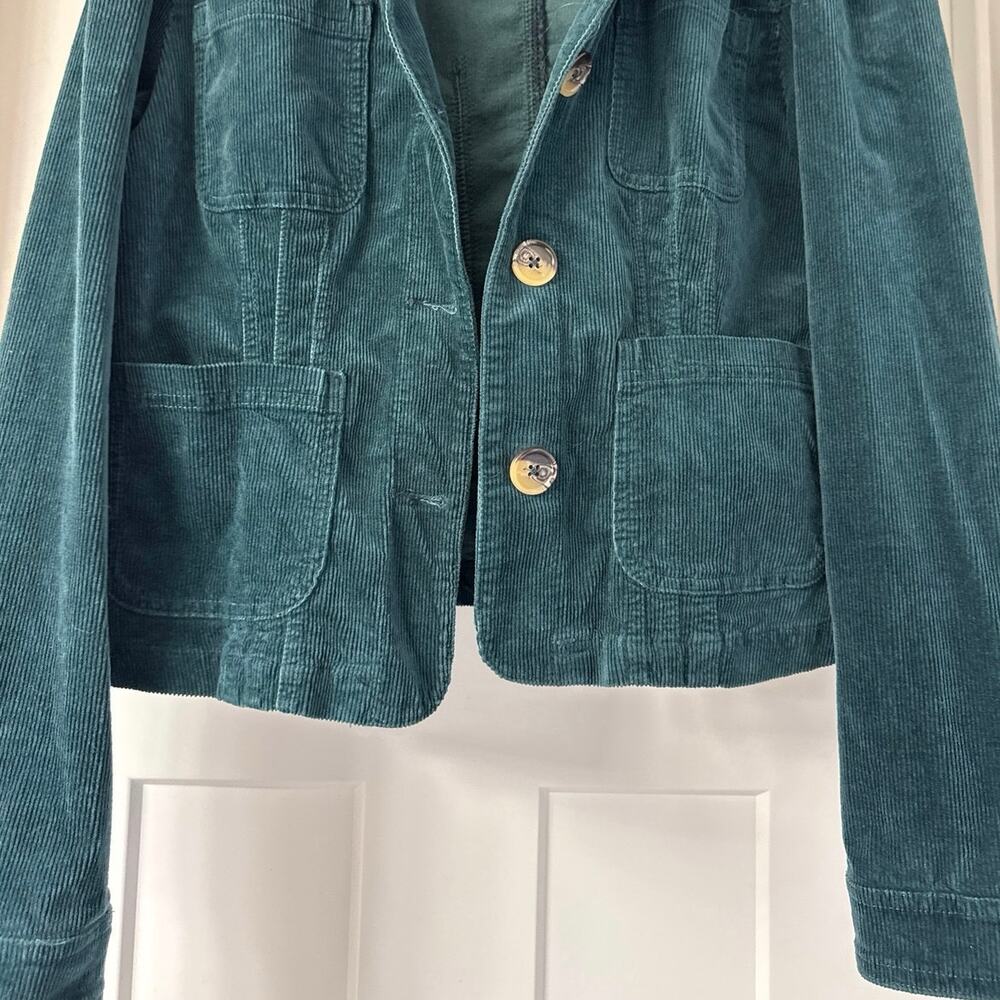 Anthropologie Cropped Corduroy Jacket | Women’s L in Teal Green - Picture 6 of 11